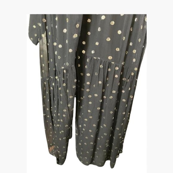 Zara Front-Button Gauze-y Shirtdress with Metallic Accents Size Medium  EUC - Picture 10 of 13